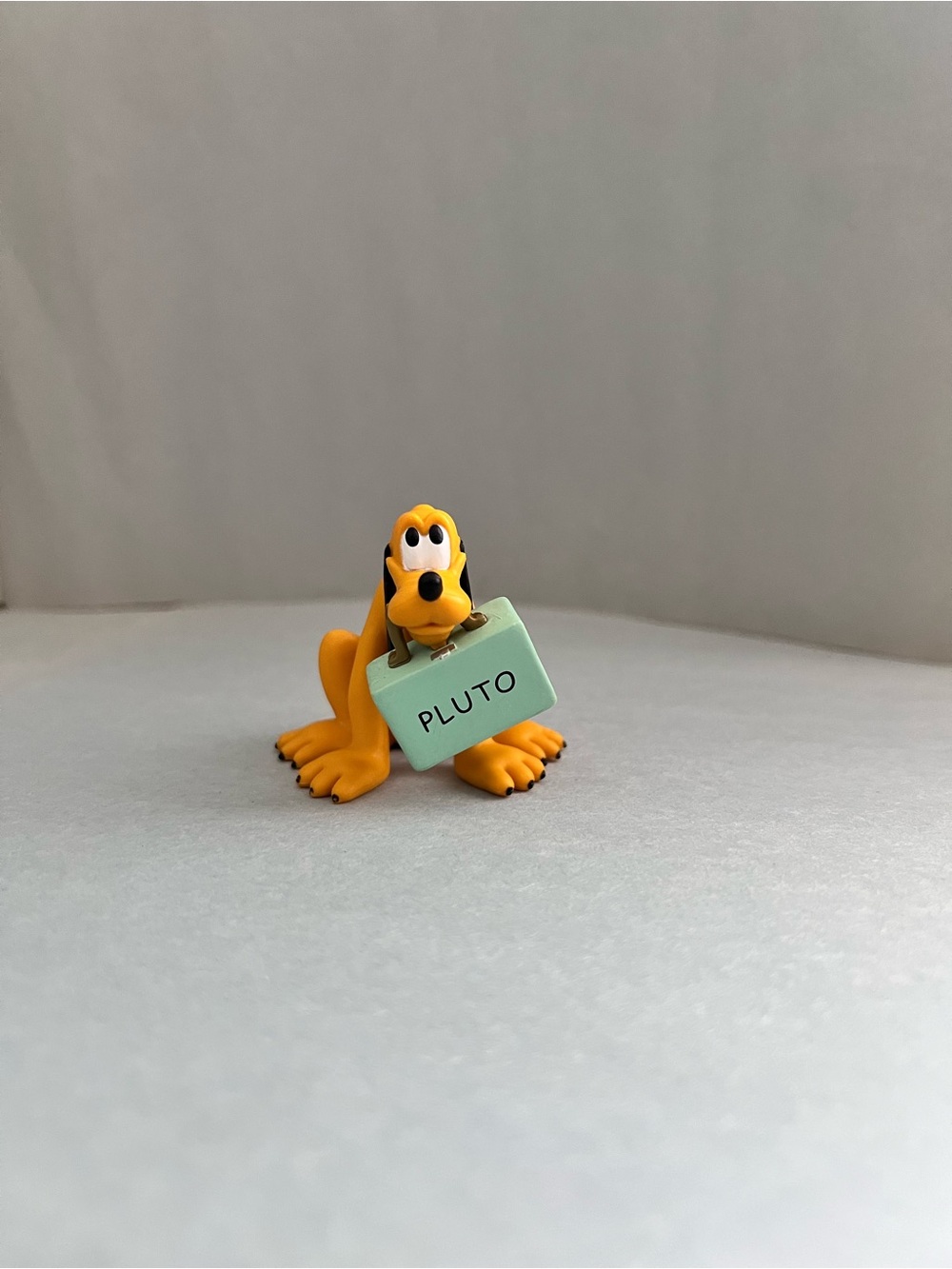 Disney Pluto Dog Holding Luggage Suitcase 2" PVC Came Topper Figure